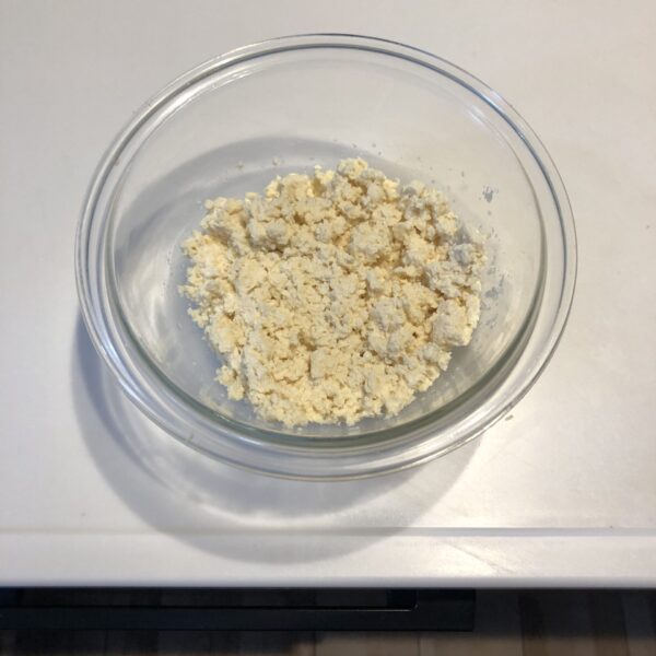 レンジにかけた手作り豆腐大豆ミート